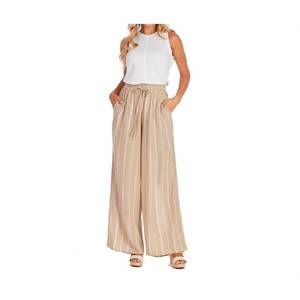 NEW MUDPIE emily smocked trousers in tan